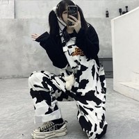 Harajuku Girl Cow Print Casual Jumpsuit - Thumbnail 4