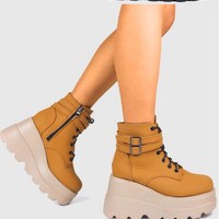 Trendy Black Platform Side Zip Boots - Thumbnail 7