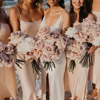 Spaghetti straps bridesmaid dresses tea length - Thumbnail 4