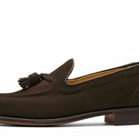 Handmade Men's Formal Shoes Tassels Brown Suede Loafers Moccasin Slip On Formal Boots - Thumbnail 1