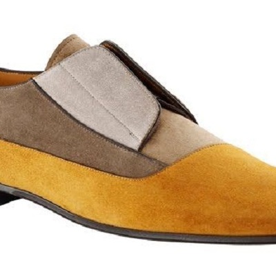Handmade men's leather suede loafers and slip ons designer custom shoes