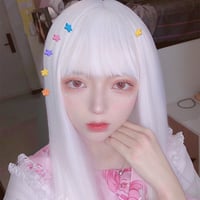 White Straight Long Wigs - Thumbnail 1