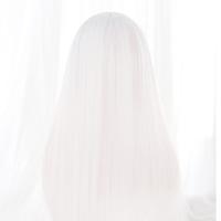 White Straight Long Wigs - Thumbnail 4