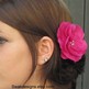 Fuschia Pink Silk Peony Rhinestone Bridal Comb -1