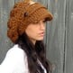 Slouchy Hat Womens Hat Two Button Band Newsboy Cap Handmade Chunky Hat Hazelnut or CHOOSE color Best Seller-1