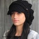 Slouchy Hat Womens Hat Two Button Band Newsboy Cap Handmade Chunky Hat Hazelnut or CHOOSE color Best Seller-3