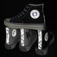 Purple Kawaii Butterfly Embroidery Canvas Sneakers - Thumbnail 4