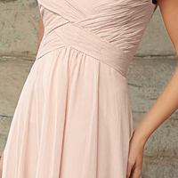 Blush pink bridesmaid dress, long Bridesmaid Dress, chiffon Bridesmaid Dress, cheap bridesmaid Dress, junior bridesmaid dress,747 - Thumbnail 1