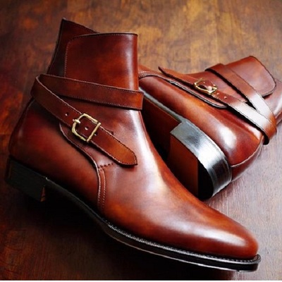 Men handmade dark brown jodhpur stylish high ankle men's boot - Thumbnail 2