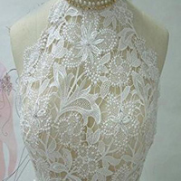 2020 Chiffon Appliques Evening Party Dresses,Halter Beaded Formal Prom Gown Long Beach Wedding Dress,752 - Thumbnail 2