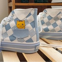 Kawaii Cat Canvas Lace up Sneakers - Thumbnail 9