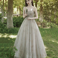 Stylish tulle long prom dress evening dress - Thumbnail 1