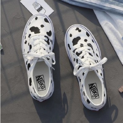 Canvas patchwork cow print sneakers - Thumbnail 4