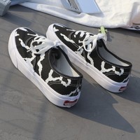 Canvas Patchwork Cow Print Sneakers - Thumbnail 3