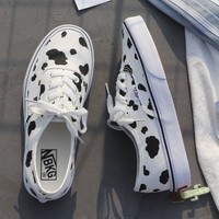 Canvas Patchwork Cow Print Sneakers - Thumbnail 2