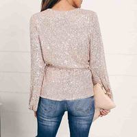 Long Sleeve Sequin Top Shirt - Thumbnail 1
