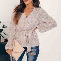 Long Sleeve Sequin Top Shirt - Thumbnail 2