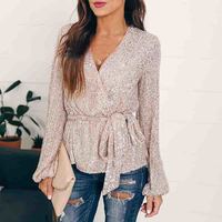 Long Sleeve Sequin Top Shirt - Thumbnail 3