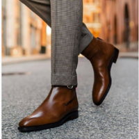 Made On Order Men Handmade Brown Jodhpur Boots, Men Brown Ankle Boots, Boots for Men - Thumbnail 2