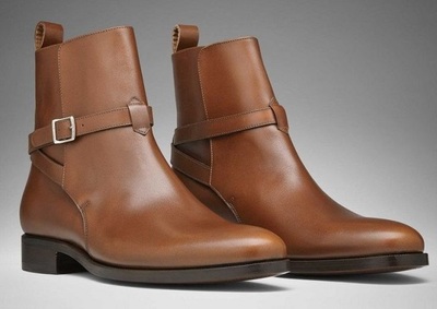 Christmas Hot Sale Man Ankle Boots Tan leather Jodhpur Boots Custom Handmade Leather Boots