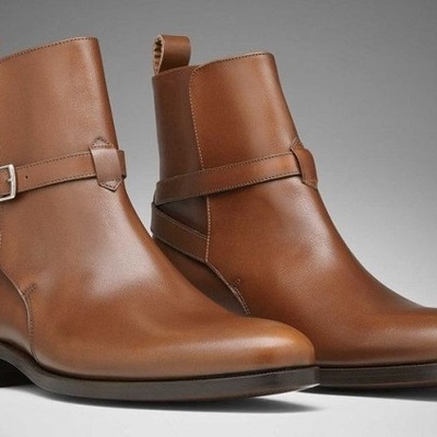 Christmas hot sale man ankle boots tan leather jodhpur boots custom handmade leather boots