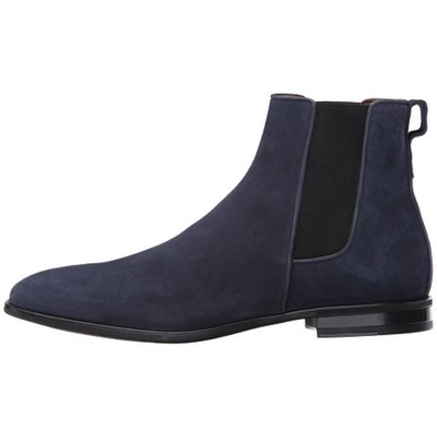 Adult Navy Blue Chelsea Boots,Handmade Suede Leather Boot For Men, Boots