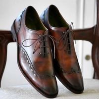 Handmade high quality cowhide leather men's oxford shoes, formal shoes, men shoe - Thumbnail 1