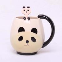 Cute Ceramic Animal Mugs With Spoon - Thumbnail 4