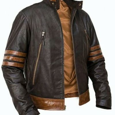 X men wolverine brown biker leather jacket size xs to 6xl movies leather jacket