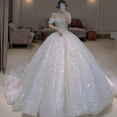 Amazing tulle sequins ball gown dress formal dress - Thumbnail 3