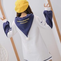 Cartoon Embroidery Hooded Sweatshirt With Pocket - Thumbnail 3