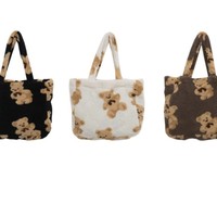 Plush Fluffy Kawaii Teddy Bear Bag - Thumbnail 1