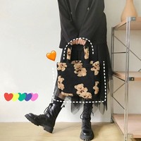 Plush Fluffy Kawaii Teddy Bear Bag - Thumbnail 3