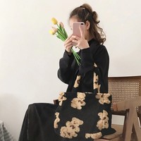 Plush Fluffy Kawaii Teddy Bear Bag - Thumbnail 4
