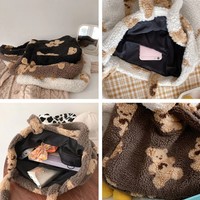 Plush Fluffy Kawaii Teddy Bear Bag - Thumbnail 5