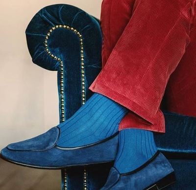 Decent suede blue loafers for men,handmade men loafers, suede loafers