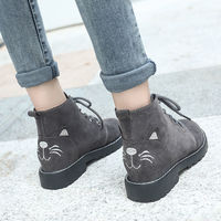 Cute Cat Face Marten Boots - Thumbnail 3