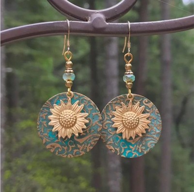 Bohemia Gold-plated Sunflower Earring