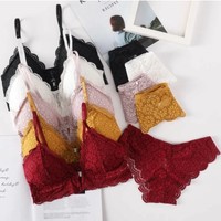 Sexy French Bralette Lace Underwear Set - Thumbnail 3