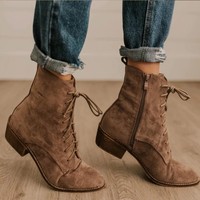 Chic Lace up Leopard Print Ankle Boots - Thumbnail 5