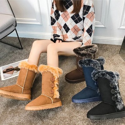 Women's warm and cozy faux fur winter boots - Thumbnail 4