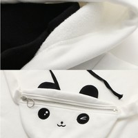 Kawaii Cartoon Panda Hoodie - Thumbnail 3