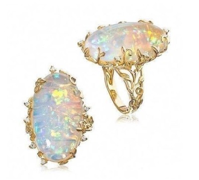 Beautiful Oval Fire Opal Rings