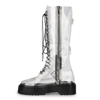 Chic Clear Transparent Cross Tied Platform Boots - Thumbnail 6