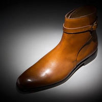 New Men's Handmade Jodhpur Two Tone Hiking Leather Boot - Thumbnail 1