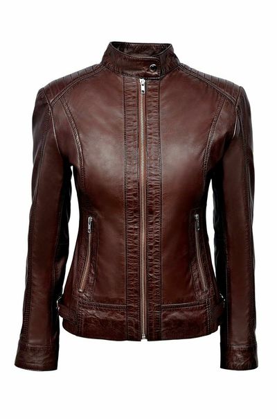 Women's Genuine Lambskin Pure Leather Jacket Handmade Biker Premium Brown Coat