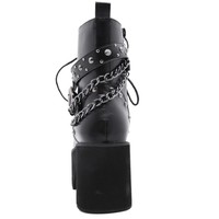 Gothic Black Rivet High Heels Ankle Boots - Thumbnail 5