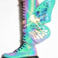 Beautiful Butterfly Wings Platform Boots - Thumbnail 1