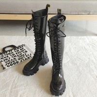 Stylish Black Lace up Waterproof Boots - Thumbnail 1