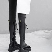 Stylish Black Lace up Waterproof Boots - Thumbnail 6